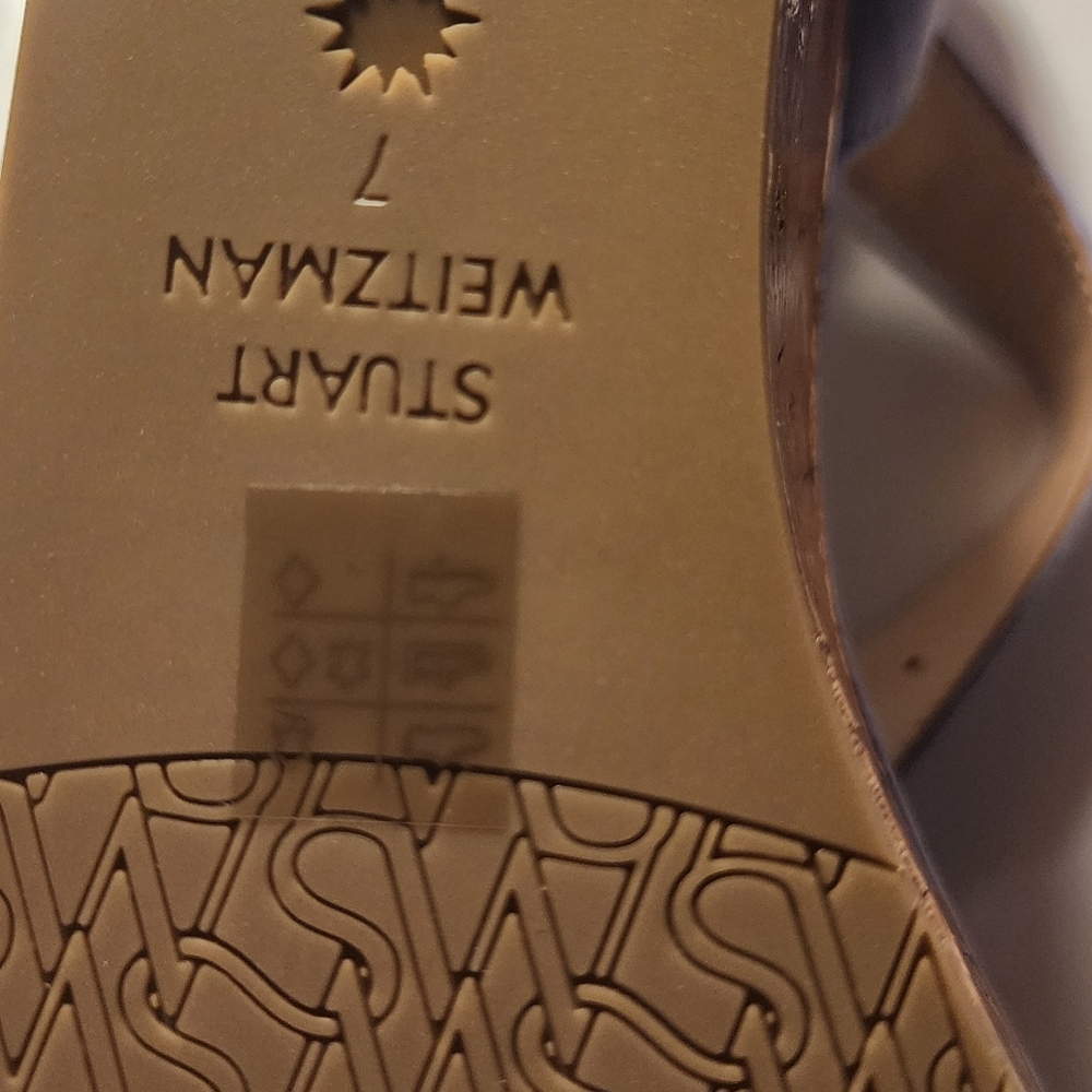 Stuart Weitzman Lavender and Tan Wedge Sandals - Picture 4 of 4